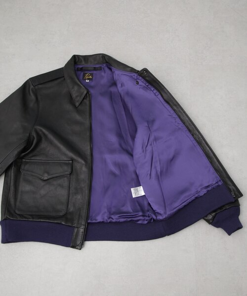 Needles／A-2 Jacket - Cowhide Lthr.｜ナノ・ユニバースの通販｜&mall