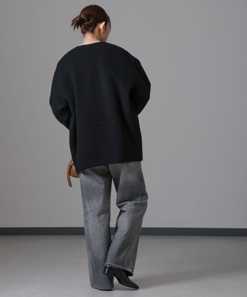 PECOLAMBウールカシミヤノーカラーミドル丈コート｜ナノ・ユニバースの