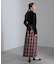 チェックスリットロングスカート