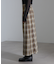 チェックスリットロングスカート