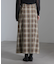 チェックスリットロングスカート