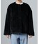 カーリングフェイクファーノーカラーブルゾン