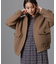 PECOLAMBウールカシミヤスタンドカラージップブルゾン