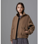 PECOLAMBウールカシミヤスタンドカラージップブルゾン