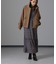 PECOLAMBウールカシミヤスタンドカラージップブルゾン