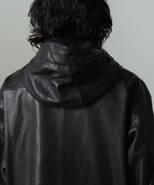 Schott／別注 レザー フードパーカー｜ナノ・ユニバースの通販｜&mall