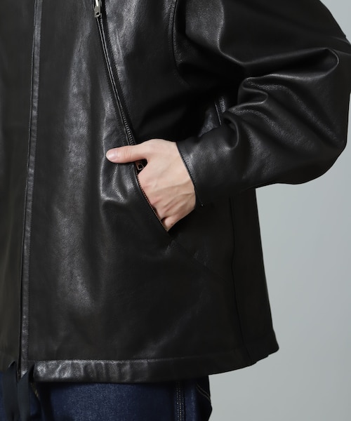 Schott／別注 レザー フードパーカー｜ナノ・ユニバースの通販｜&mall