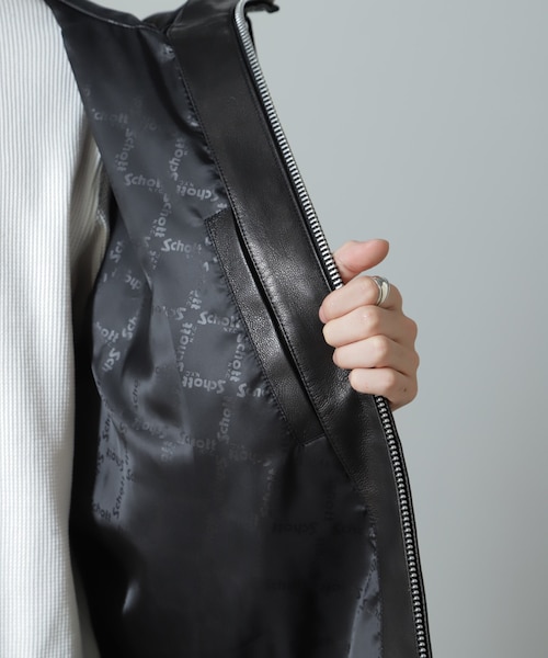 Schott/別注 レザー フードパーカー Schott／別注 レザー フードパーカー｜ナノ・ユニバースの通販