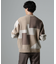 モールヤーンカラーブロッキングクルーネックニット