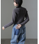 ベロアモールハイネックリブニット