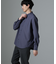 AMATA コットンタッチバンドカラーシャツ