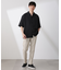 リネンブレンドピンストライプワイドカラーシャツ（セットアップ可)
