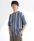 ストライプジャガードTシャツ 半袖