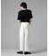 「ASSEMBLANC」ウォッシャブルシルクワイドリブVネックニットTシャツ