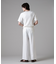 「ASSEMBLANC」ウォッシャブルシルクワイドリブVネックニットTシャツ