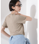 シャーリングジャガード半袖ナロートップス (セットアップ可)