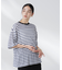 ボーダーシアーコットンTシャツ