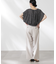 撥水UVストレッチタックワイドパンツ