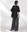 メッシュ×シフォンコンビチュニックトップス