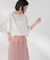 メッシュ×シフォンコンビチュニックトップス