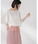 メッシュ×シフォンコンビチュニックトップス