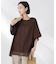 メッシュ×シフォンコンビチュニックトップス