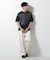 ブロックチェックニットTシャツ 半袖