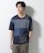 ブロックチェックニットTシャツ 半袖