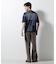 ブロックチェックニットTシャツ 半袖