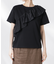 アシンメトリーフリル異素材コンビTシャツ