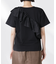 アシンメトリーフリル異素材コンビTシャツ