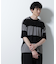 リラックス異素材ボーダーTシャツ 半袖
