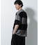 リラックス異素材ボーダーTシャツ 半袖