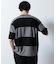 リラックス異素材ボーダーTシャツ 半袖