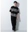 リラックス異素材ボーダーTシャツ 半袖
