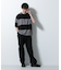 リラックス異素材ボーダーTシャツ 半袖