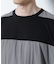 リラックス異素材ボーダーTシャツ 半袖