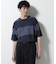 リラックス異素材ボーダーTシャツ 半袖