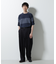 リラックス異素材ボーダーTシャツ 半袖