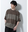 リラックス異素材ボーダーTシャツ 半袖