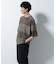 リラックス異素材ボーダーTシャツ 半袖