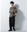 リラックス異素材ボーダーTシャツ 半袖