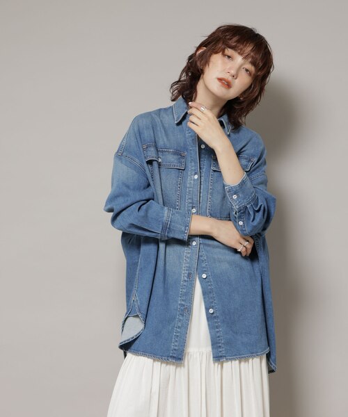 Healthy DENIM／Almond デニム ビッグシャツ｜ナノ・ユニバース