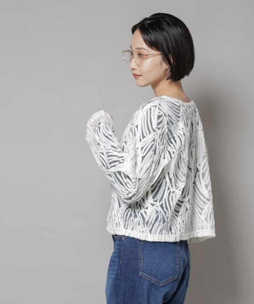 ダナキャラン　カーディガン　ビーズ　刺繍　y2k 古着女子　フェアリーグランジ AMBIDEX Store ○〇ボタニカルジャカード 2wayショート