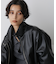 「STEVELOUR」スタンドフェイクレザージップブルゾン