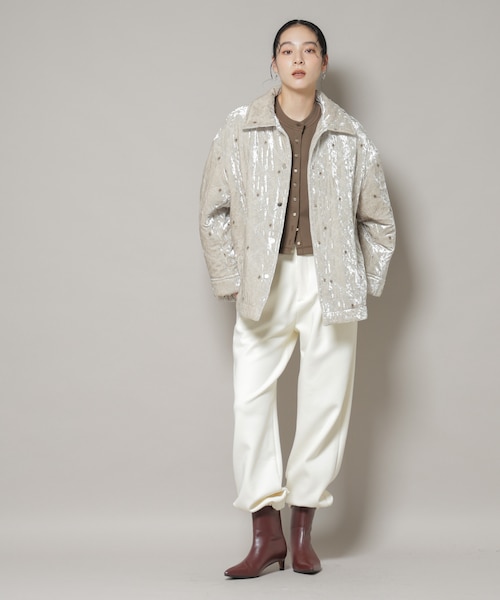 ベロアキルト刺繍ブルゾン｜ナノ・ユニバースの通販｜&mall（アンド