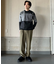 ブロックチェッククルーネックニット