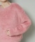 クロップドワイド起毛加工ニットトップス