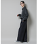 ウールライクポリエステルサイドライン切り替えドロストパンツ(セットアップ可)