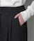 ストレッチサージピンタックイージーワイドパンツ(セットアップ可)